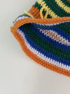 Rainbow Striped Knitting Hat & Bag Set: Vintage Crochet Fisherman Style