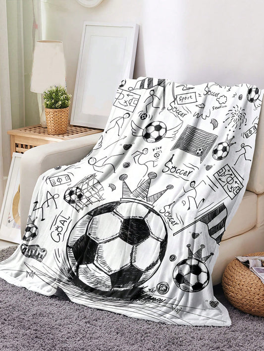 Score Big with Our Soccer-Themed Multipurpose Blanket – Perfect for all Seasons and Occasions