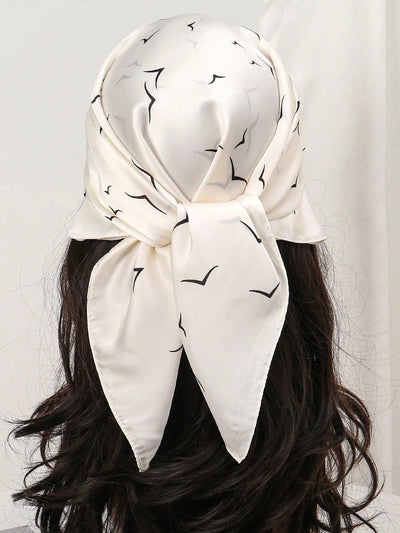 Silk Square Scarf Hair Bands: Elegant Hijab Neckerchief for Women