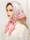 Silk Square Scarf Hair Bands: Elegant Hijab Neckerchief for Women