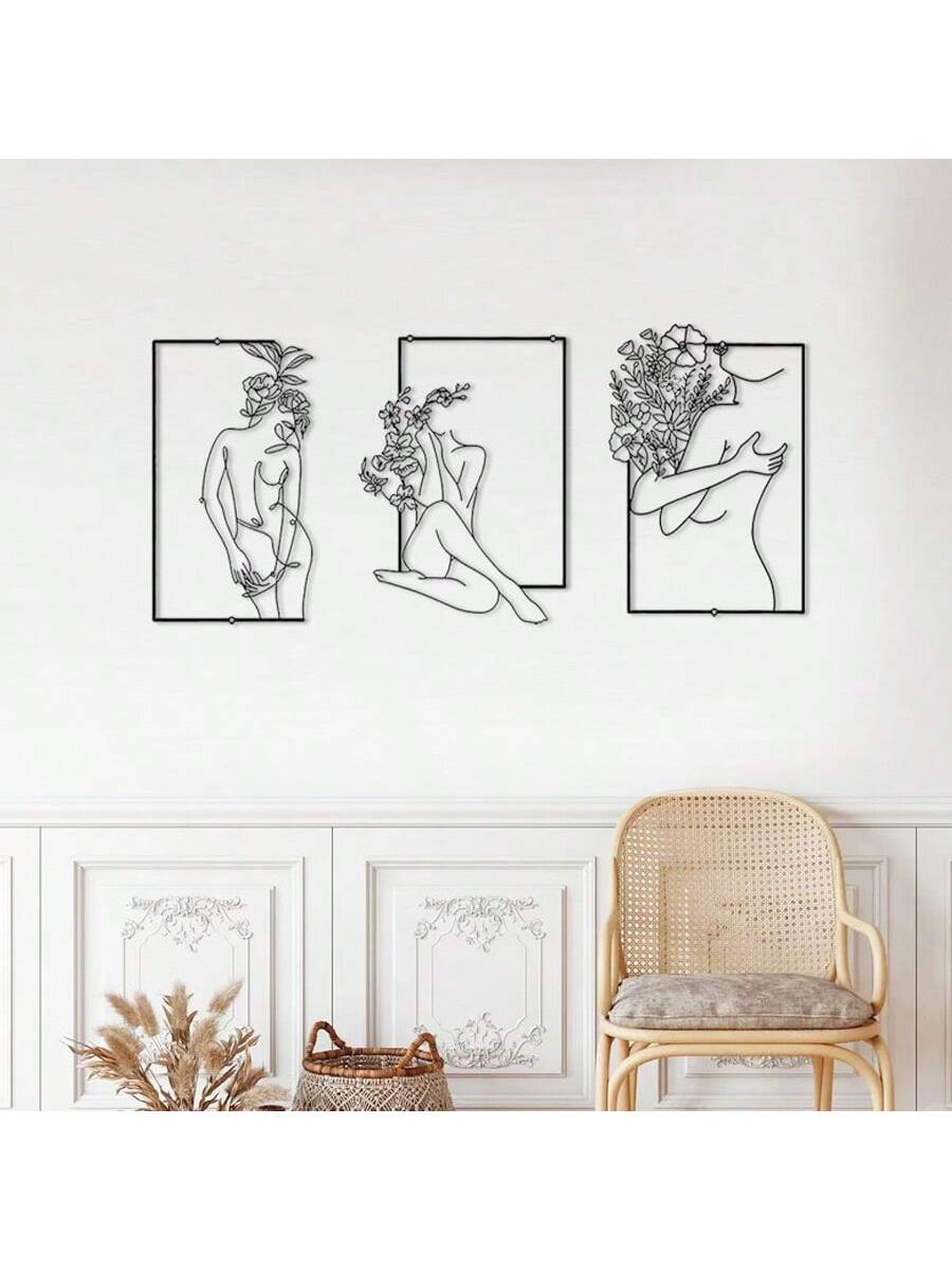 Discover the beauty of Metallic Modernity with this 3-piece set of women's body metal art. Crafted with precision and artistic design, each piece adds a touch of glamour to any space. Elevate your decor with these unique pieces and embrace the modern, bold style.