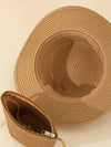 Woven Beauty: Women's Khaki Sun Hat and Crossbody Bag Set for Daily or Vacation Travel