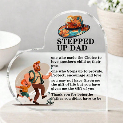 Father's Day Heart Artistic Shape Acrylic Gift: Thank You for Being the Father You Didn't Have To Be