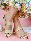 Sparkling Style: Women's Rhinestone Chunky Heel Sandals