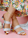 Sparkling Style: Women's Rhinestone Chunky Heel Sandals