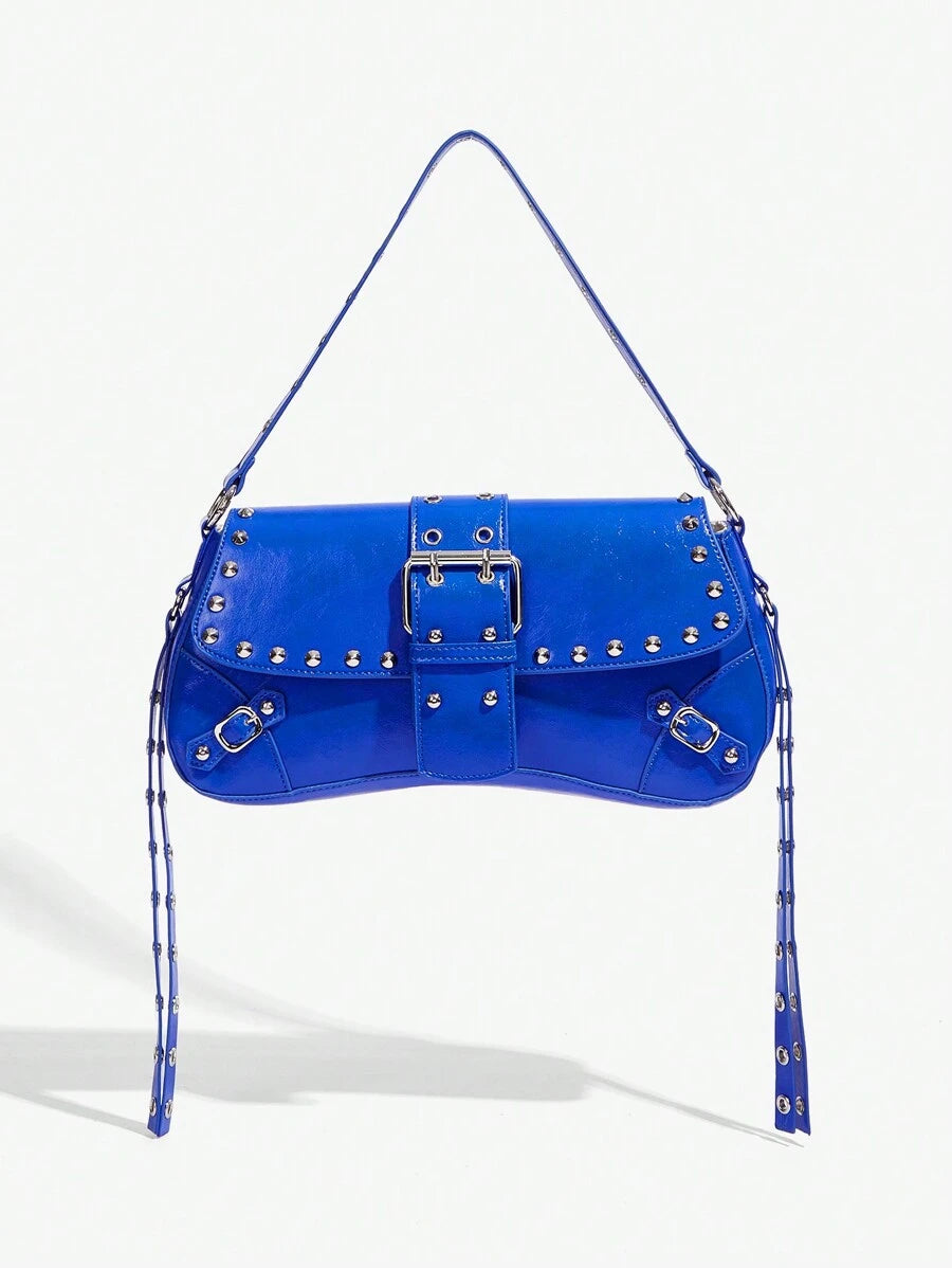 Studded baguette shoulder bag product view 25
