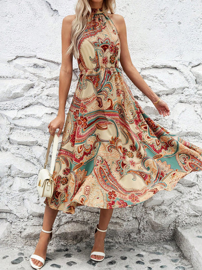 Chic Floral Print Halter Dress: A Timeless Classic