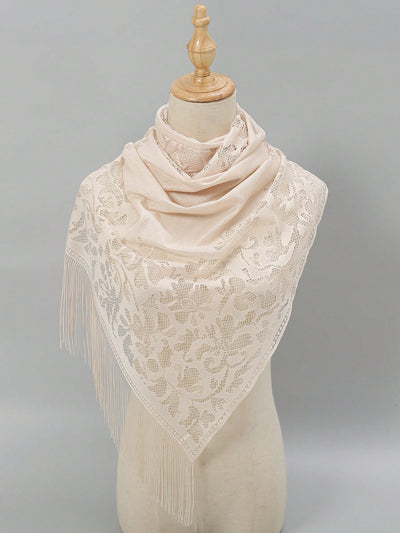 Floral Elegance Shawl: Women's Hollow Out Fashion Scarf