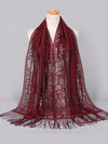 Floral Elegance Shawl: Women's Hollow Out Fashion Scarf