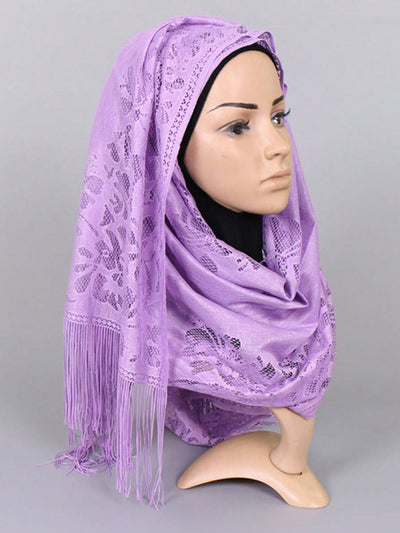 Floral Elegance Shawl: Women's Hollow Out Fashion Scarf