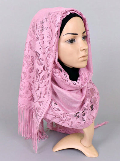 Floral Elegance Shawl: Women's Hollow Out Fashion Scarf