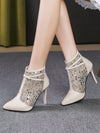 Embroidered Flower Mesh Boots: White Summer Fashion Must-Have