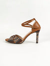 Chic and Versatile Round Toe High Heeled Sandals: Vintage Party Brown
