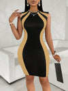 Colorblock Slayr: Shoulder Pad Bodycon Dress