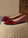 Rose Red Bowknot Flat Shoes: The Perfect Versatile Pair for Any Occasion