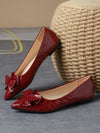 Rose Red Bowknot Flat Shoes: The Perfect Versatile Pair for Any Occasion