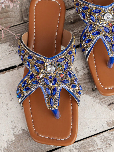 Radiant Rhinestone Party Sandals: Summer Color Fun for Women