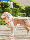 As a product expert, I recommend our Pet-Friendly Transparent Orange Waterproof Raincoat for Stylish Outdoor Adventures in the Rain. Made with waterproof material, this raincoat keeps your pet dry during outdoor adventures. The transparent orange color adds style and safety for visibility in the rain.