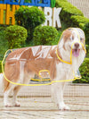 Pet-Friendly Transparent Orange Waterproof Raincoat for Stylish Outdoor Adventures in the Rain