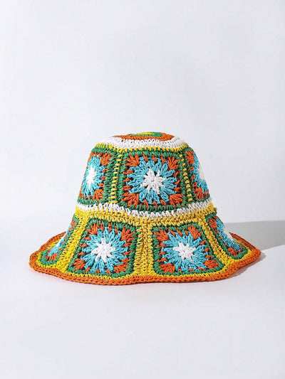 Boho Chic Color Block Straw Hat: The Ultimate Summer Accessory