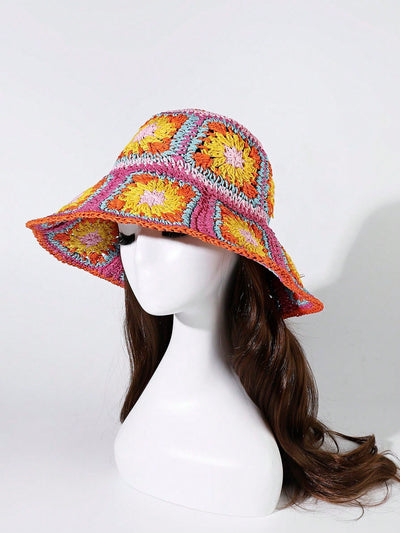 Boho Chic Color Block Straw Hat: The Ultimate Summer Accessory