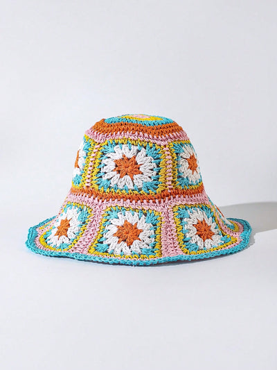Boho Chic Color Block Straw Hat: The Ultimate Summer Accessory