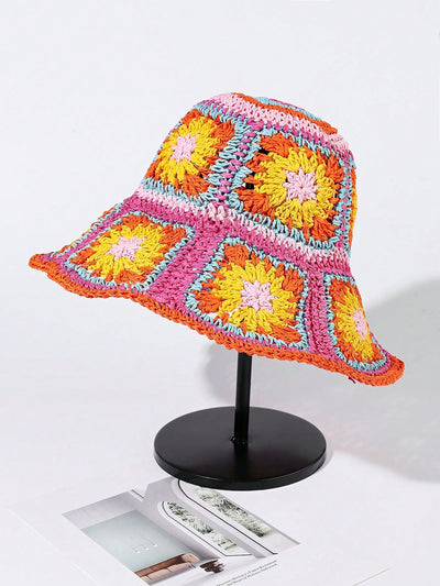 Boho Chic Color Block Straw Hat: The Ultimate Summer Accessory