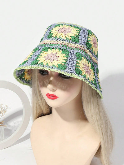 Boho Chic Color Block Straw Hat: The Ultimate Summer Accessory