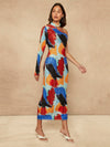 Chic One-Shoulder Abstract Plisse Dress - Elevate Your Style!