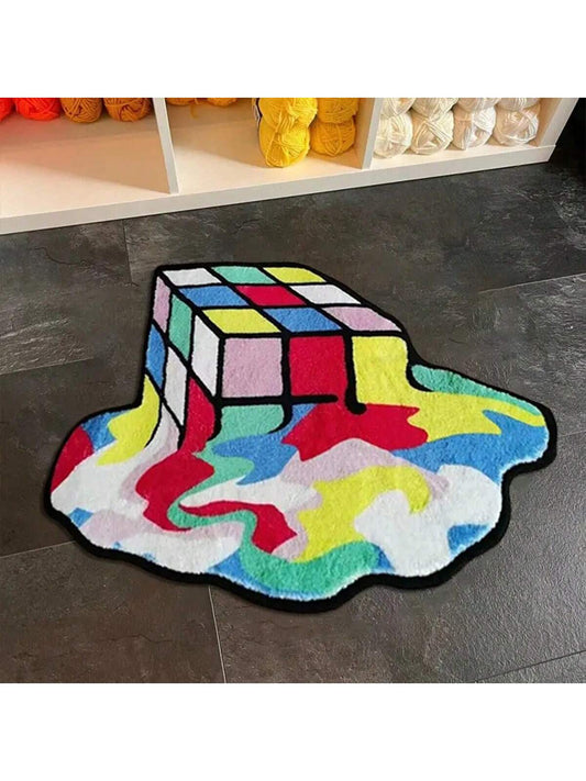 Add a pop of color and personality to any room with our Melted Colorful Rubik Pattern Thickened Velvet Shaped Carpet. The anti-slip design ensures safety, while the thick velvet material provides comfort and durability. Perfect for any room in your home, this multi-purpose floor mat is both stylish and functional.