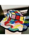 Melted Colorful Rubik Pattern Thickened Velvet Shaped Carpet: Multi-Purpose Anti-Slip Floor Mat for Every Room in Your Home