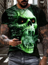 Men's Bold Skull Head Print Summer Tshirt