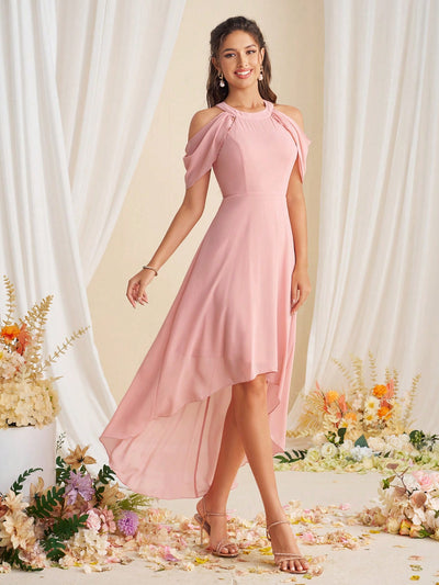 Graceful Elegance: Belle Off-Shoulder Bridesmaid Dress