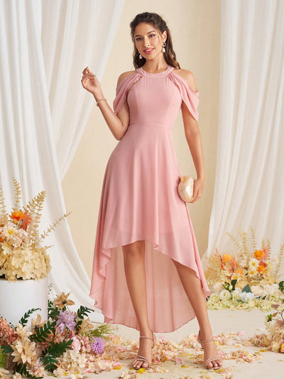 Graceful Elegance: Belle Off-Shoulder Bridesmaid Dress