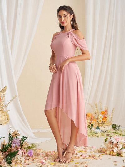 Graceful Elegance: Belle Off-Shoulder Bridesmaid Dress