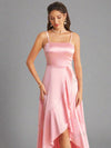 Chic and Sophisticated: Asymmetric Hem Halter Bridesmaid Dress