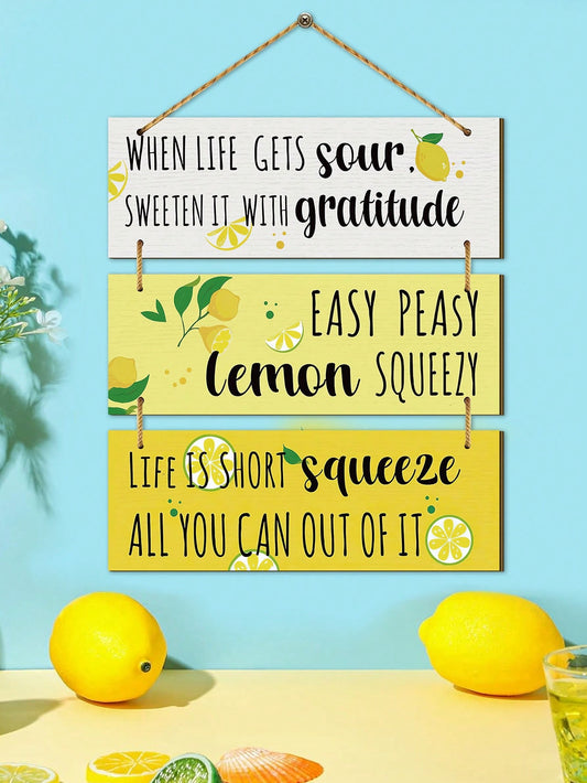 Transform your kitchen into a bright, fresh space with our Summer Fresh Lemon Kitchen Sign Set. Made with a rustic farmhouse design, this set adds a touch of charm to any home while promoting a vibrant and inviting atmosphere. Brighten up your cooking space and enjoy the benefits of a lively and inviting environment.