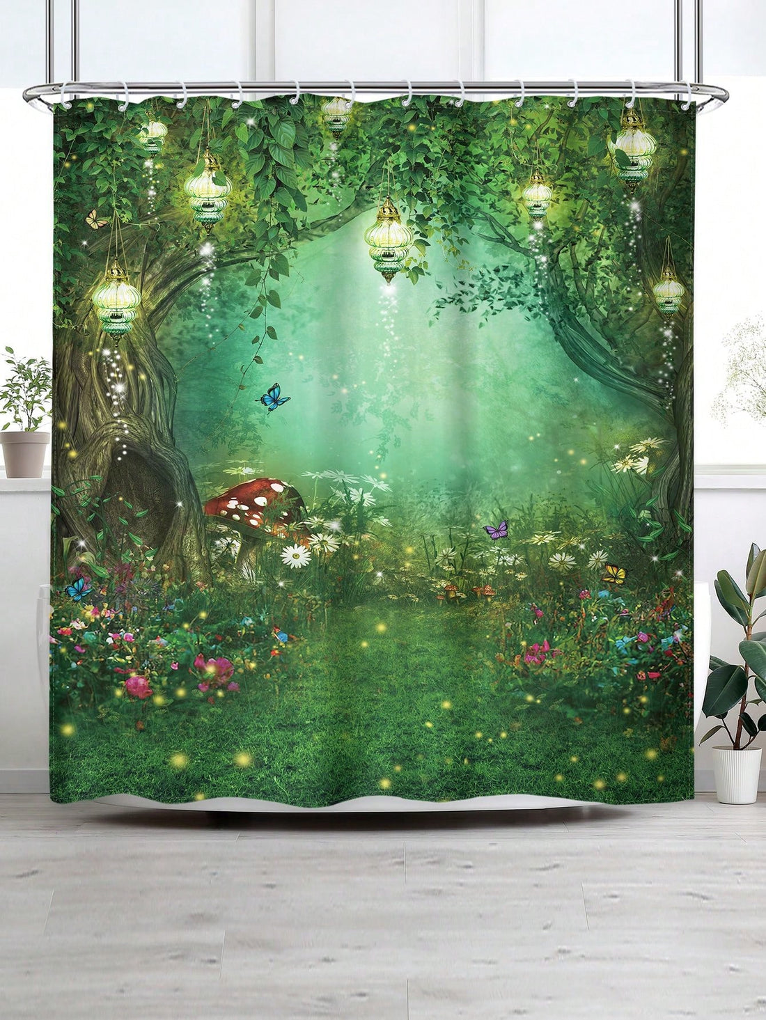 Revamp your bathroom with our Enchanted Forest Fairy Tale Shower Curtain! Featuring a mystical forest design, this curtain transforms any space into a magical wonderland. Made with high-quality material, it's durable and waterproof. Add enchantment to your daily routine and elevate your bathroom decor with this shower curtain.