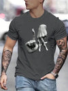 Men's Eye-Catching Gesture Print Drop Shoulder Tee