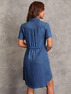 Effortlessly Chic: Women's Drawstring Waist Button Front Dress