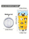 Fresh Cartoon Style Dog Print Stainless Steel Tumbler - The Perfect Gift for Puppy Lovers!