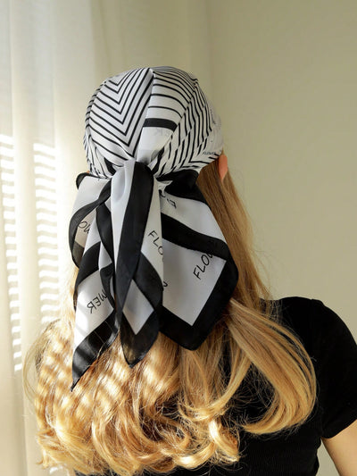 Colorful Printed Square Scarf & Headscarf Combo: The Perfect Bandana Hair Band