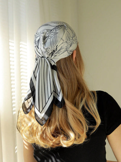 Colorful Printed Square Scarf & Headscarf Combo: The Perfect Bandana Hair Band