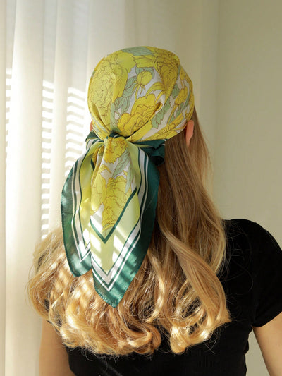 Colorful Printed Square Scarf & Headscarf Combo: The Perfect Bandana Hair Band