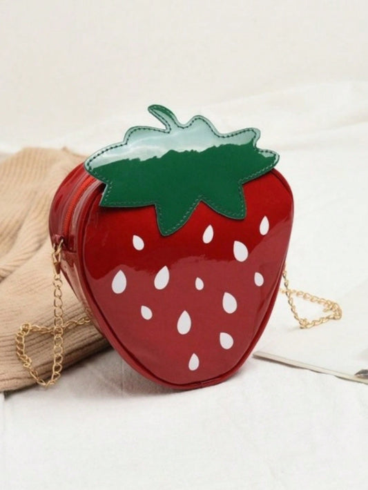 Cartoon Strawberry Crossbody Bag: Fashionable and Lightweight Gift for Girls