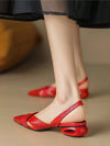 Red Hollow Out Slip-On Loafers: Fashionable Low Heels for Spring & Summer