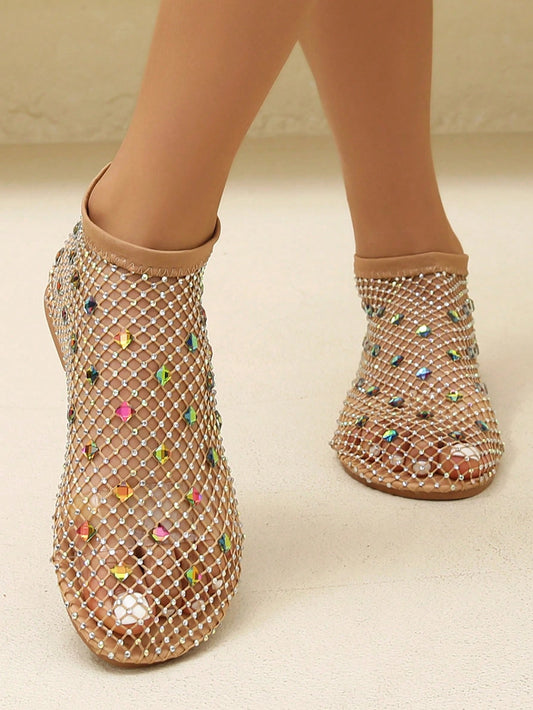 Rainbow Candy Color Rhinestone Flat Sandals: Stylish and Comfy Slip-Ons for Every Season