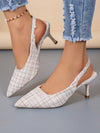 Chic Open-Back Kitten Heel Sandals - Pointed Toe Design with Elastic Strap