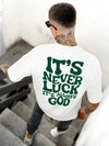 Men's Loose Fit Bull Head with Letter Printed T-Shirt