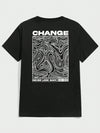 Men's "Change" Letter Graphic Tshirt: Elevate Your Street Style